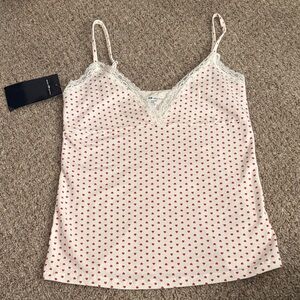 Brandy Melville Cream and Pink Heart Camisole